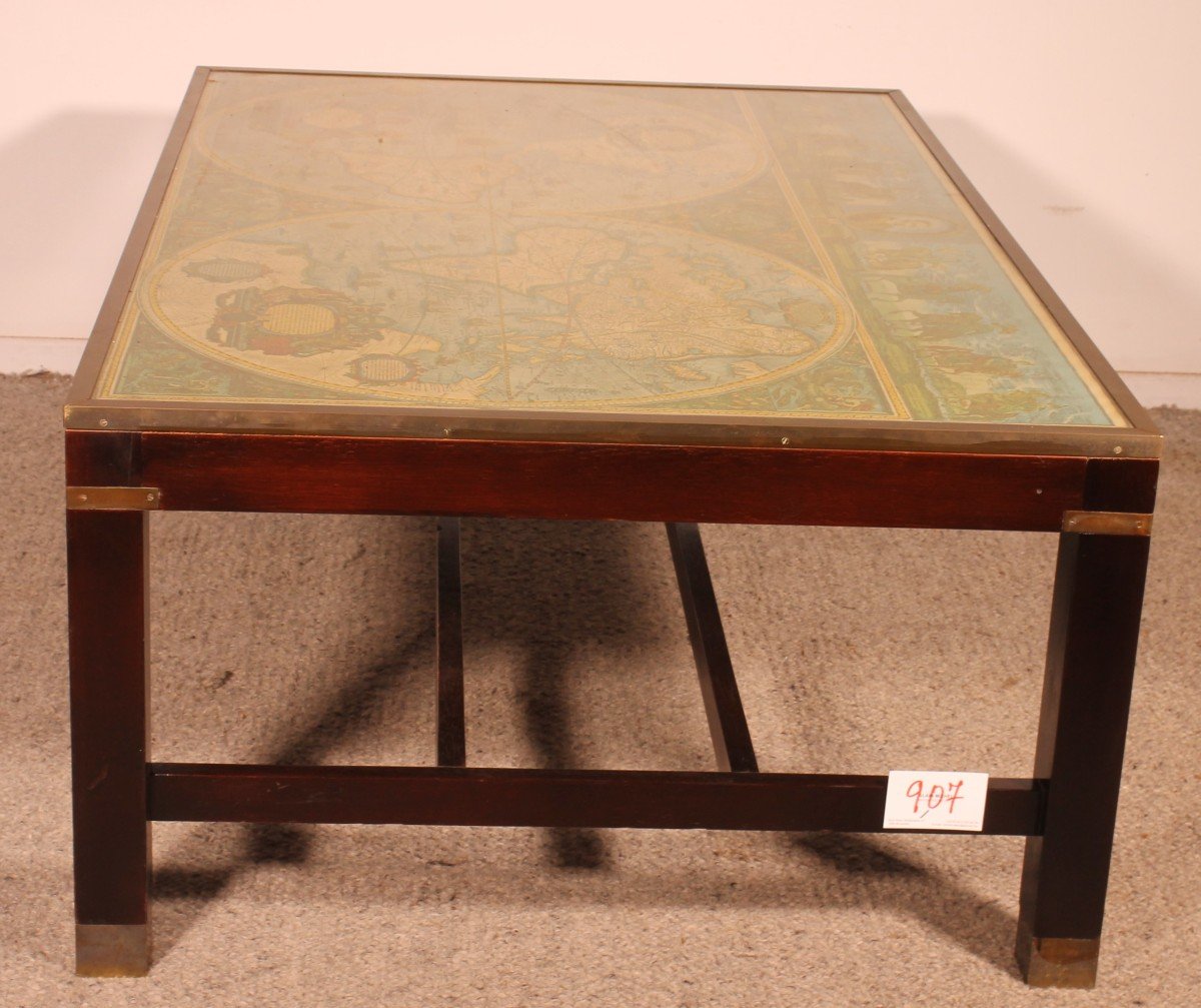 Coffee Table With Antique World Map-photo-8