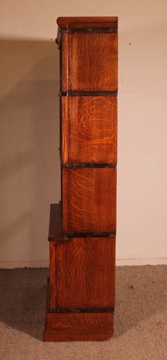 Stacking Bookcase In Oak Of 4 Elements With An Advanced Lower Element Globe-photo-6