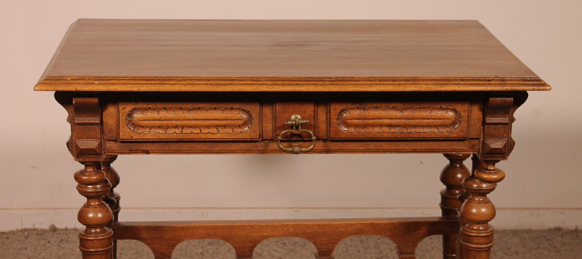 Renaissance Style Walnut Cabinet Base Or Small Decorative Table-photo-2