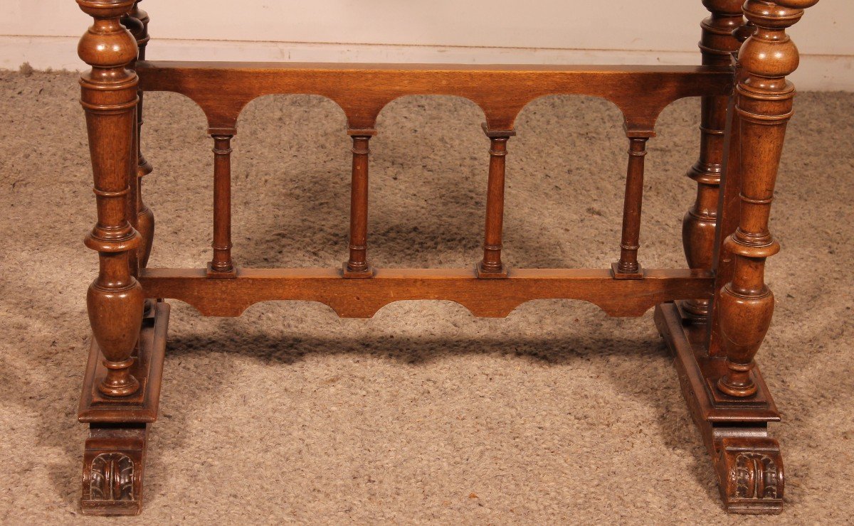 Renaissance Style Walnut Cabinet Base Or Small Decorative Table-photo-3