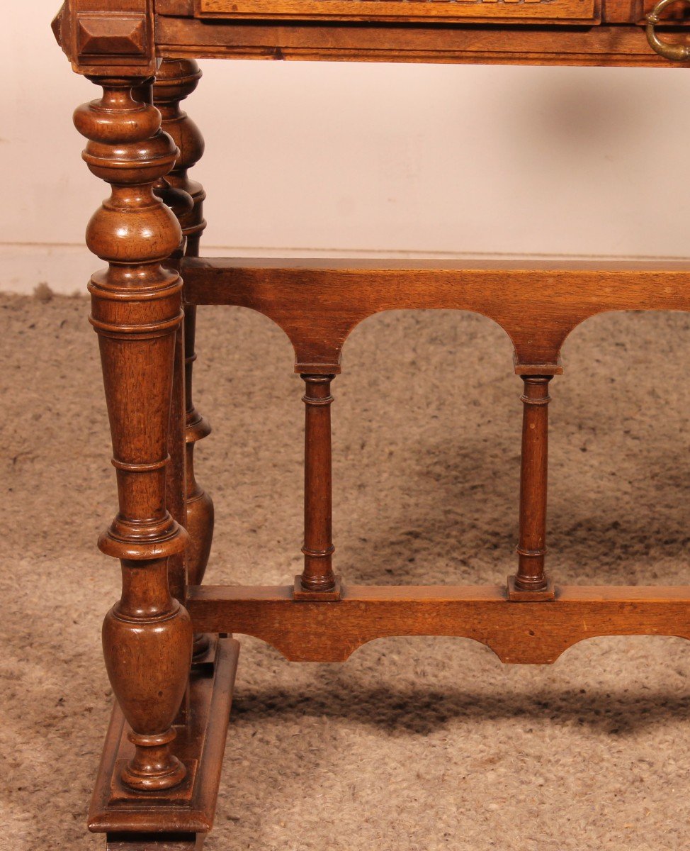 Renaissance Style Walnut Cabinet Base Or Small Decorative Table-photo-4