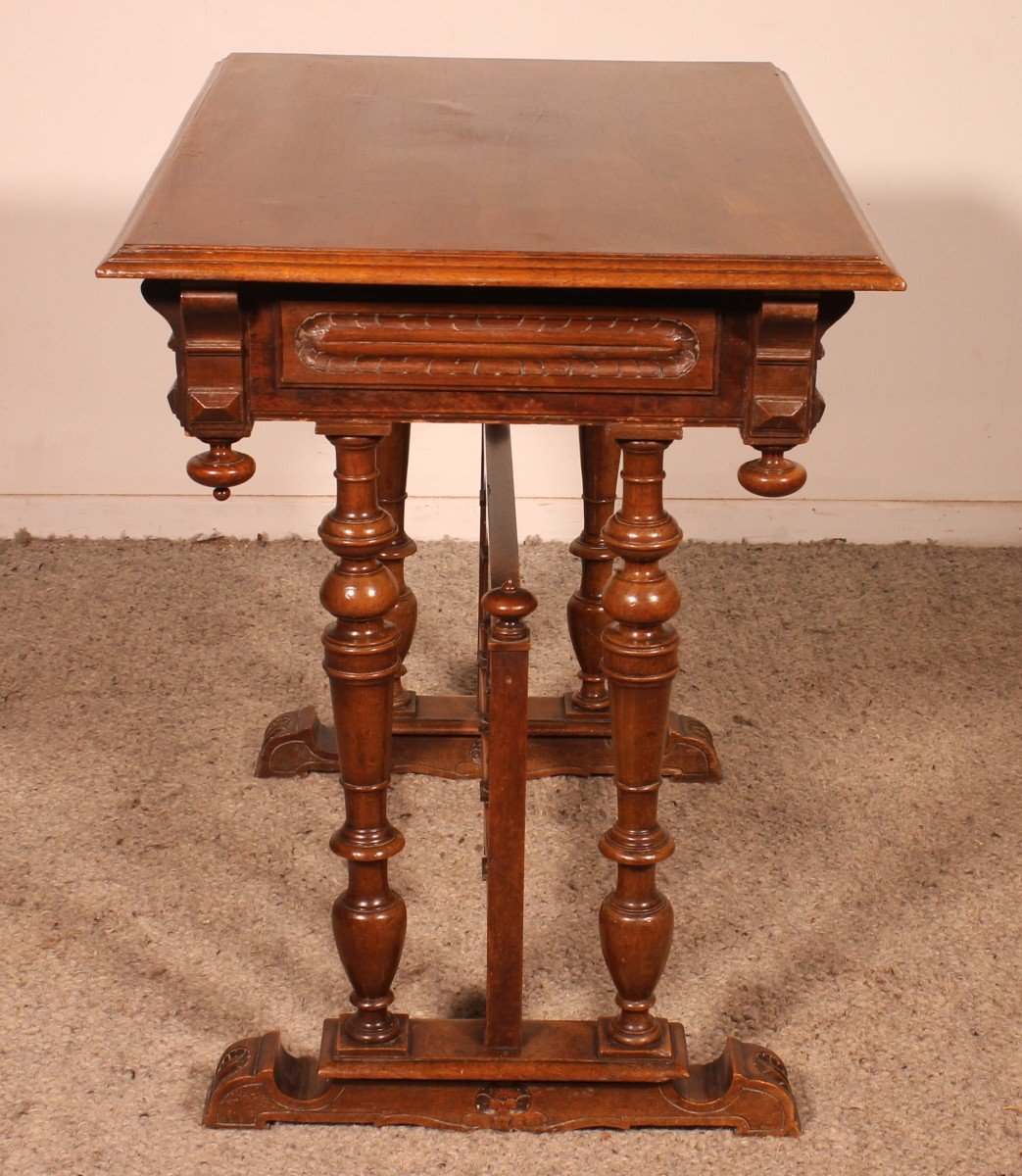 Renaissance Style Walnut Cabinet Base Or Small Decorative Table-photo-2