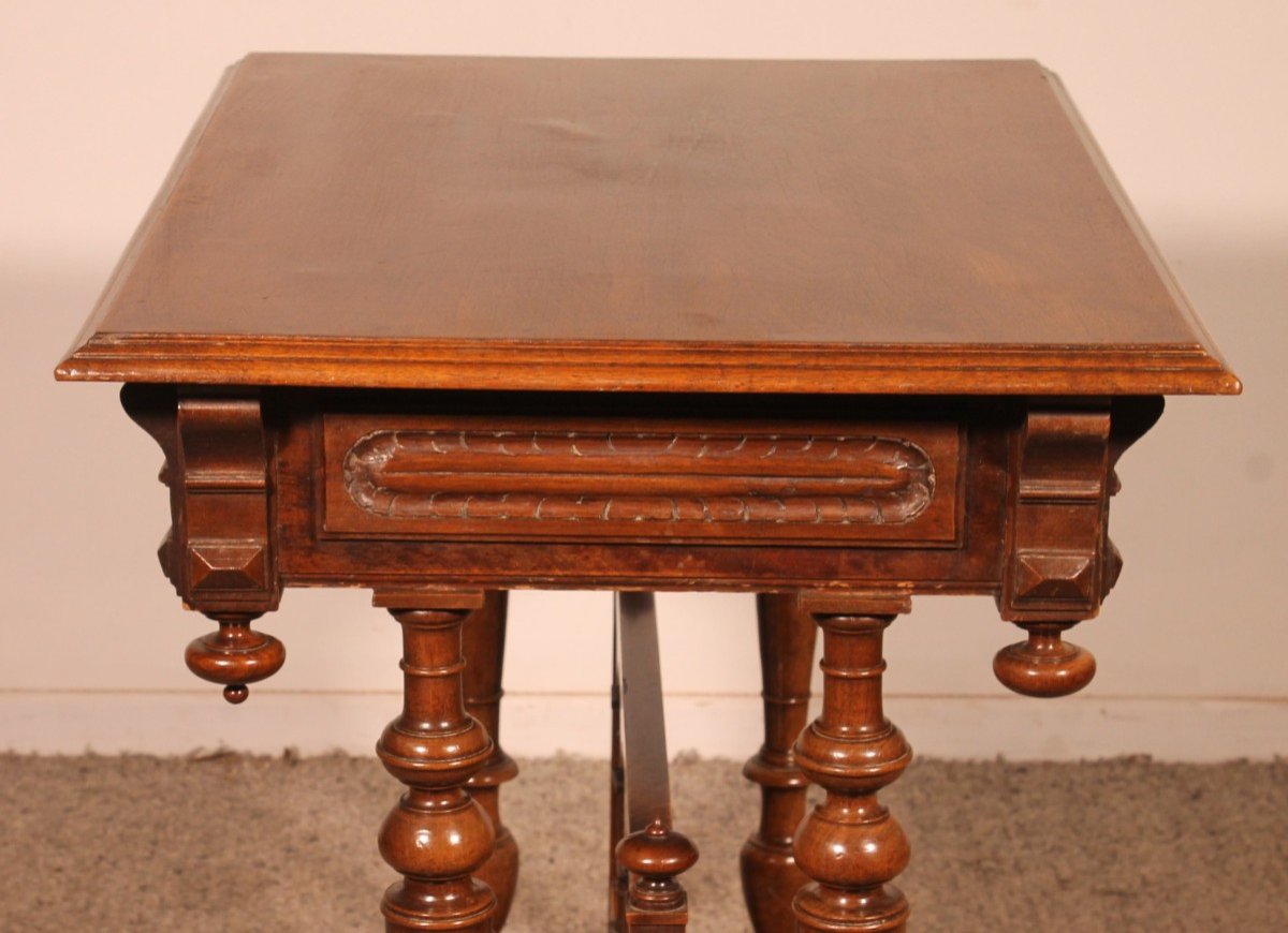 Renaissance Style Walnut Cabinet Base Or Small Decorative Table-photo-3