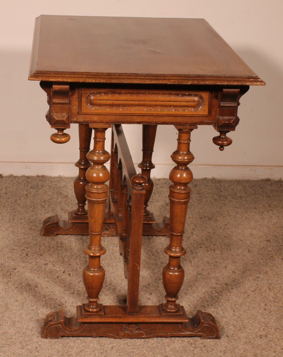 Renaissance Style Walnut Cabinet Base Or Small Decorative Table-photo-5