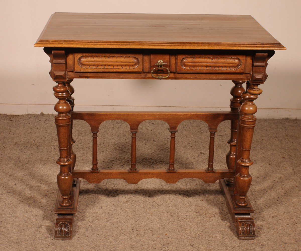 Renaissance Style Walnut Cabinet Base Or Small Decorative Table