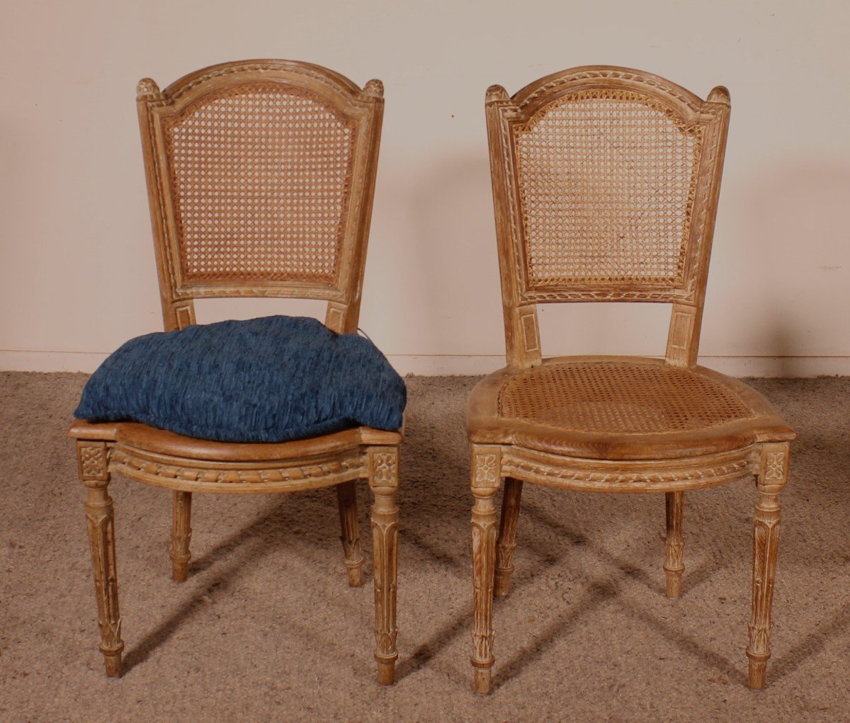 Set Of 8 Directoire Period Oak Chairs -photo-3