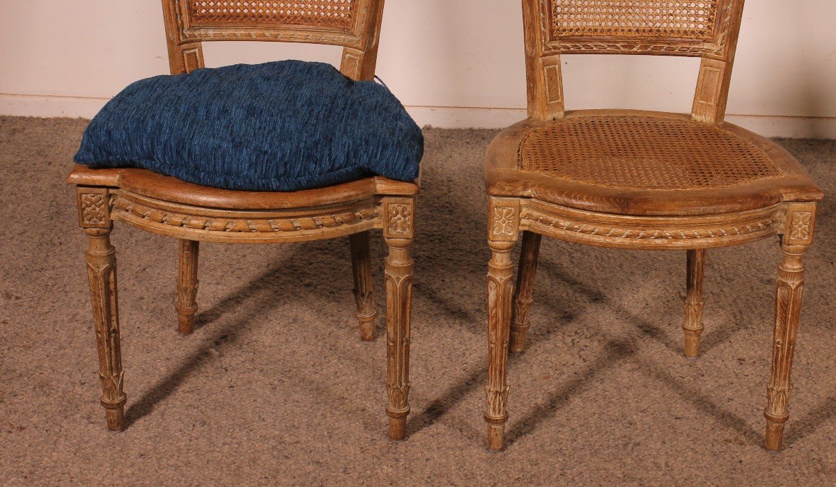 Set Of 8 Directoire Period Oak Chairs -photo-4