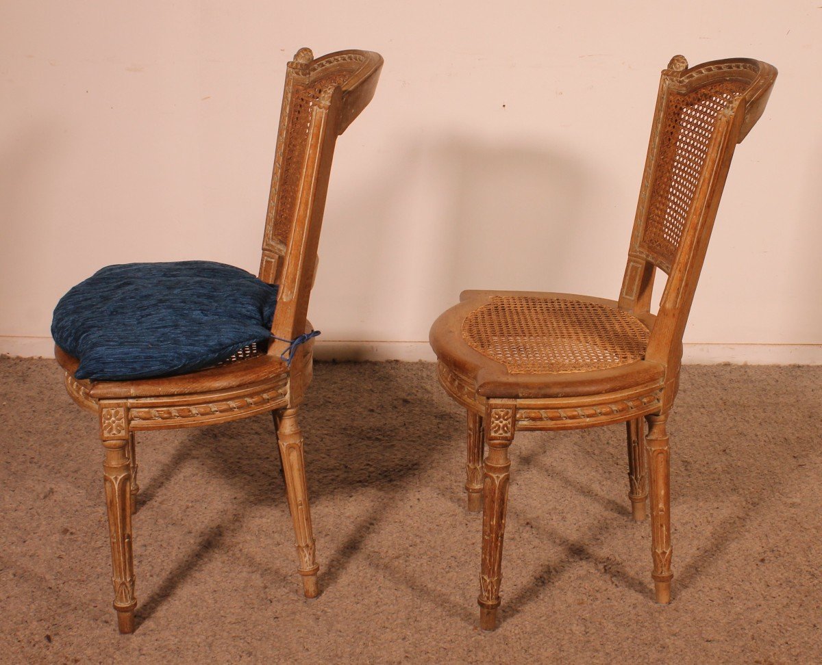 Set Of 8 Directoire Period Oak Chairs -photo-4