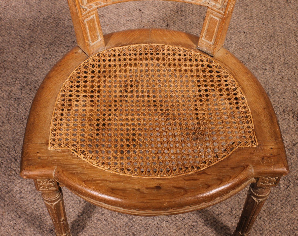 Set Of 8 Directoire Period Oak Chairs -photo-7