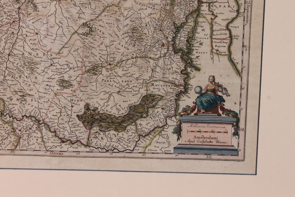 Antique Map Of Brabantia Ducantus By Bleau Circa 1640-photo-3