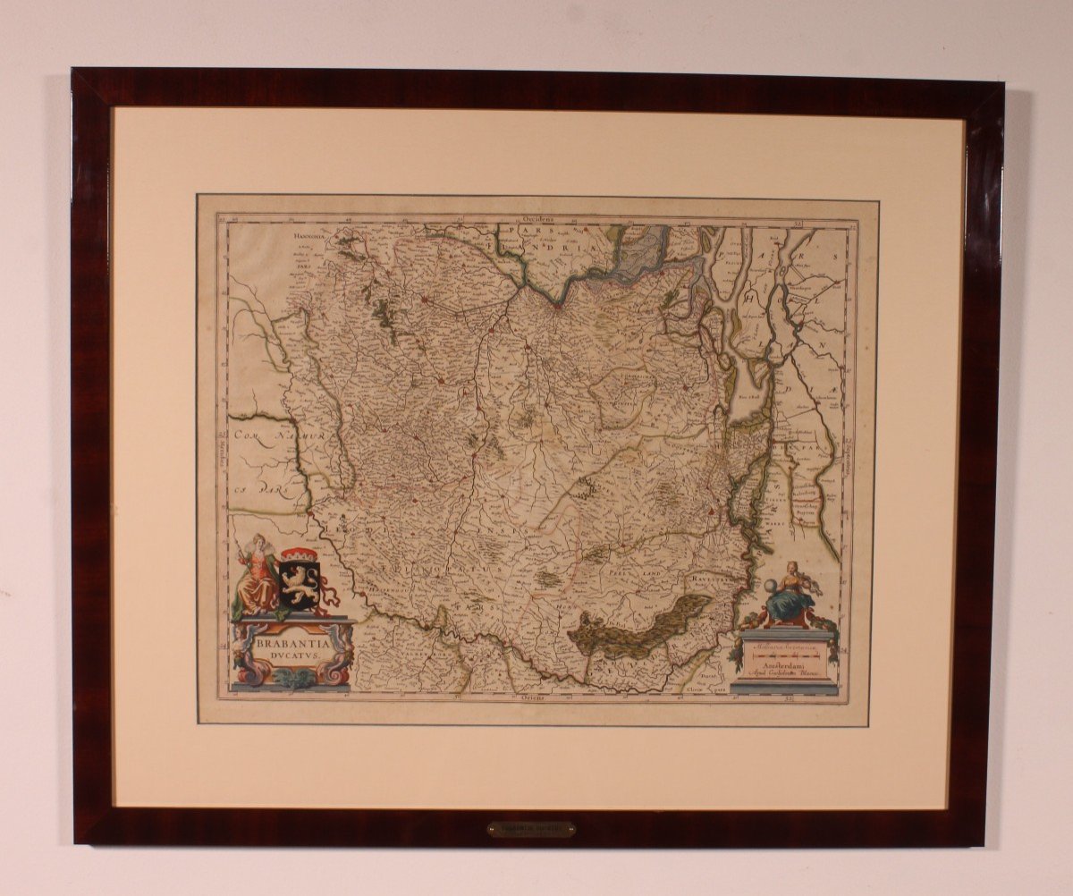 Antique Map Of Brabantia Ducantus By Bleau Circa 1640