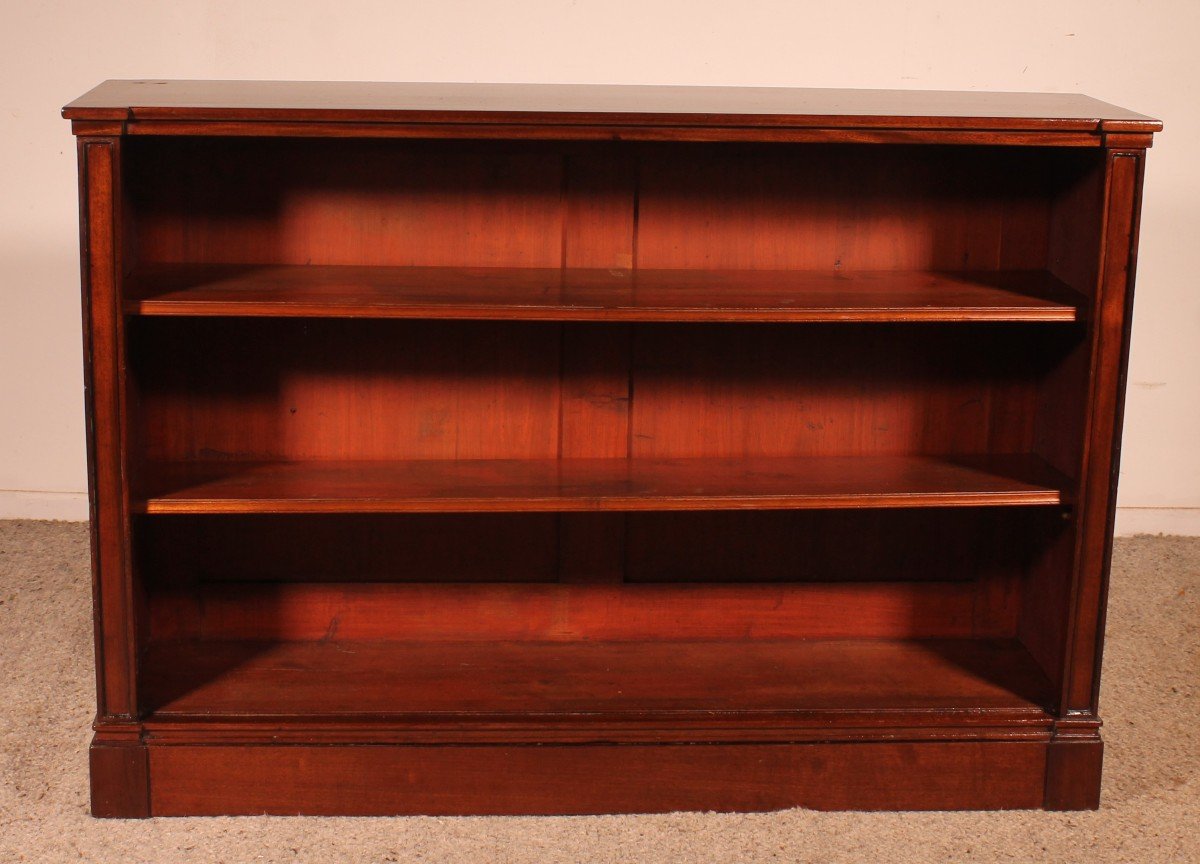 Low Open Bookcase In Mahogany 19th Century - England-photo-2