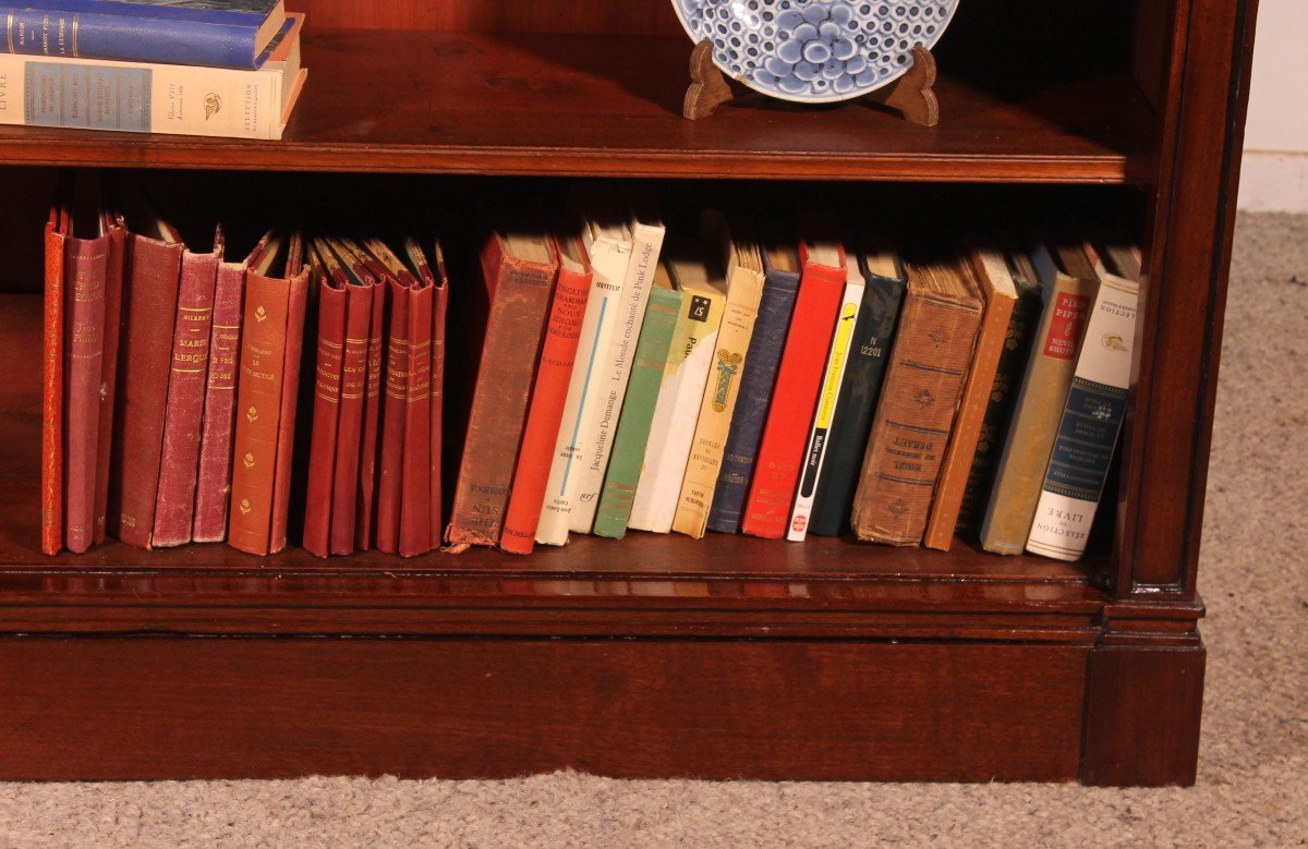 Low Open Bookcase In Mahogany 19th Century - England-photo-4