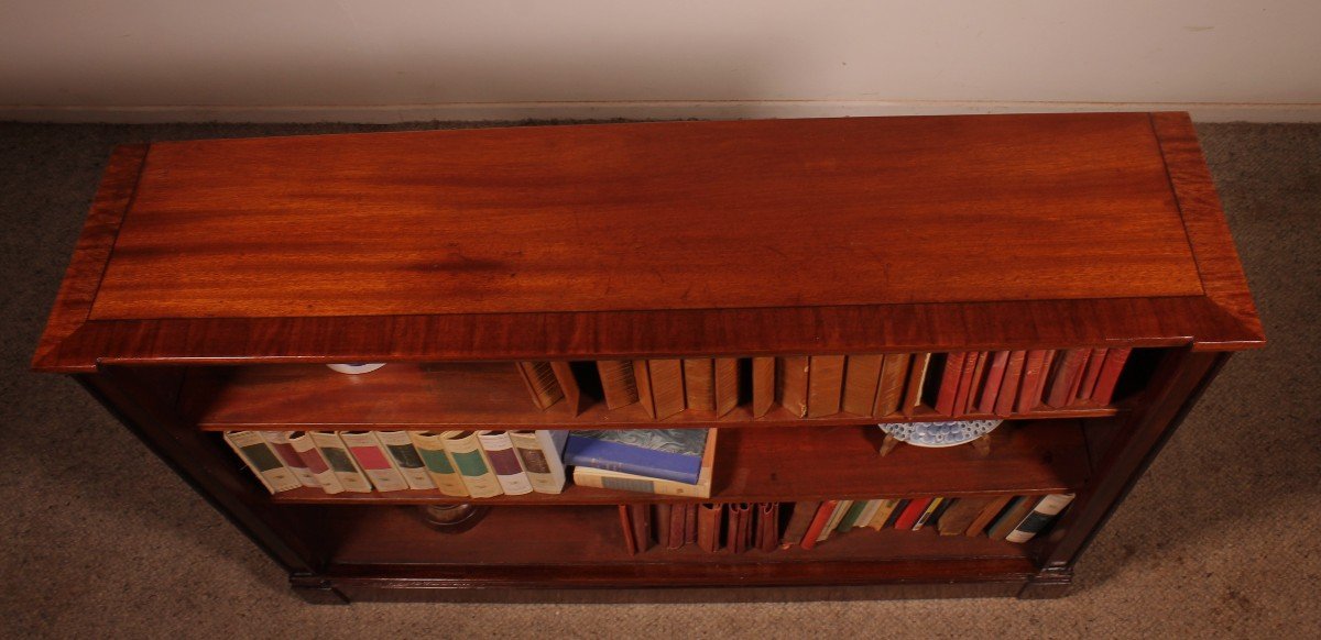 Low Open Bookcase In Mahogany 19th Century - England-photo-1