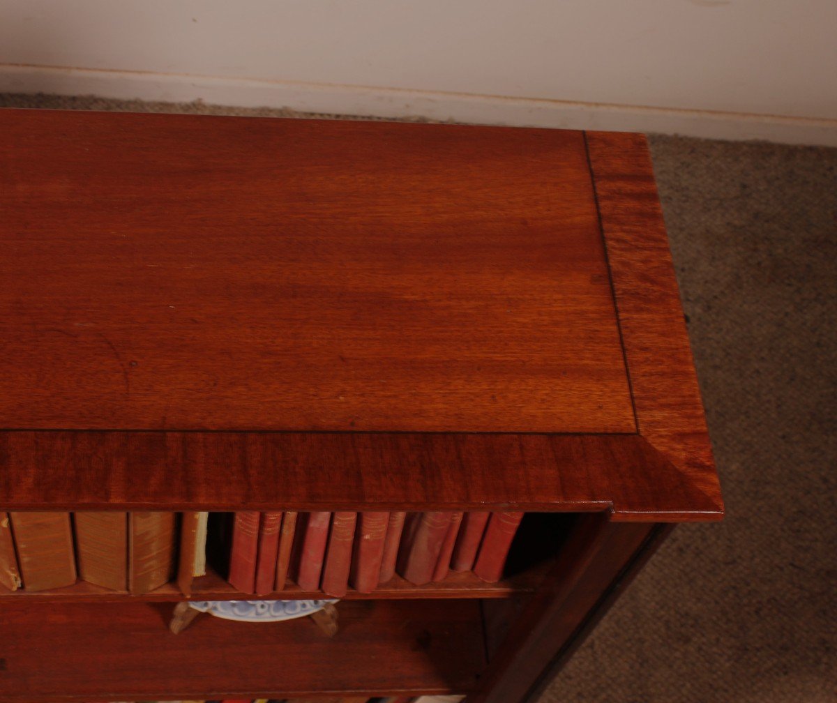 Low Open Bookcase In Mahogany 19th Century - England-photo-2