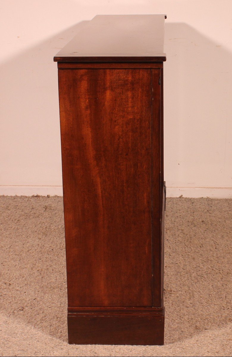 Low Open Bookcase In Mahogany 19th Century - England-photo-6