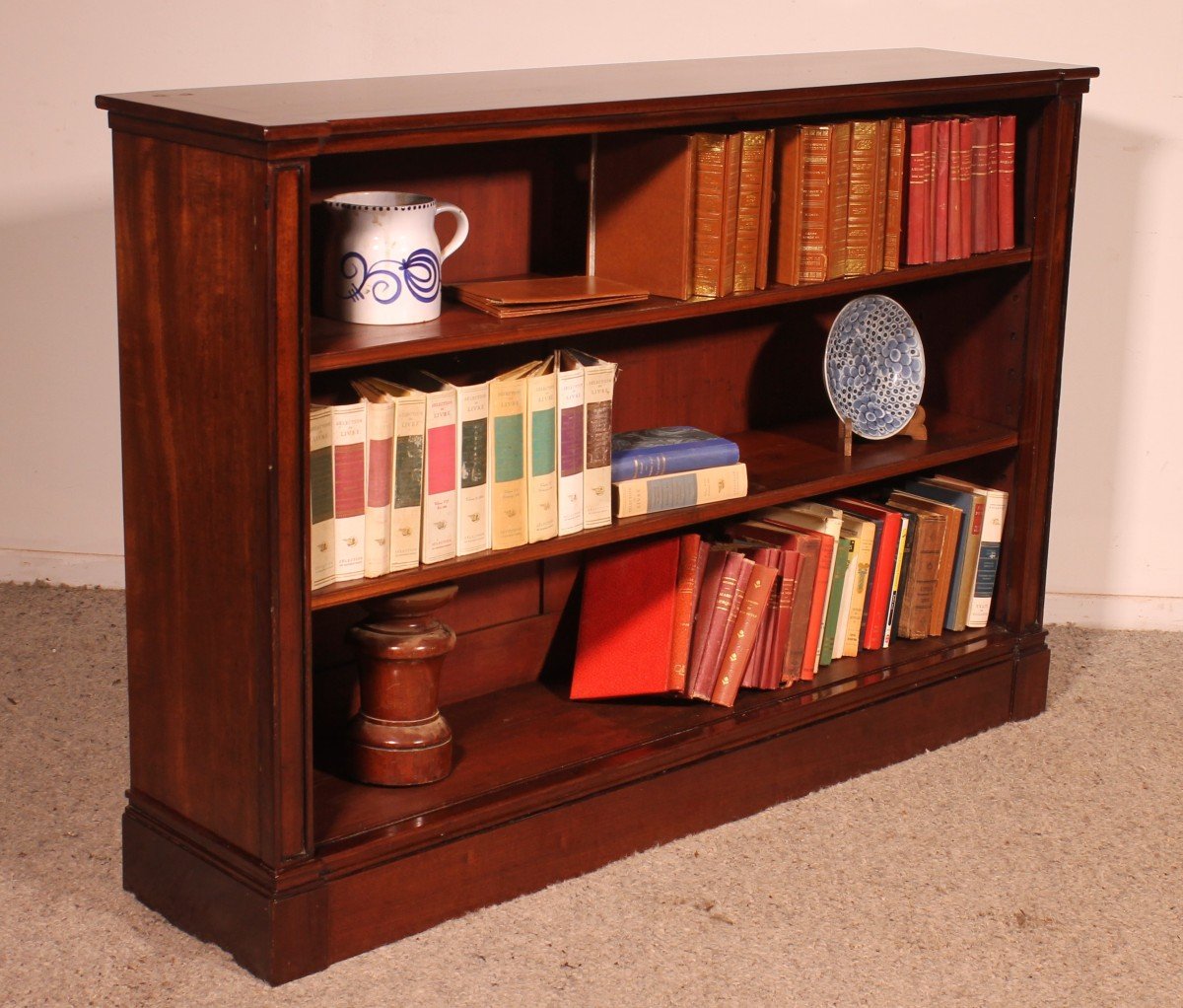 Low Open Bookcase In Mahogany 19th Century - England-photo-7