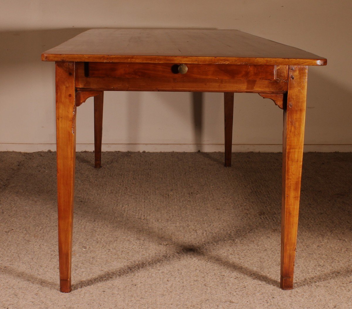 19th Century Cherry Wood Refectory Table-photo-1