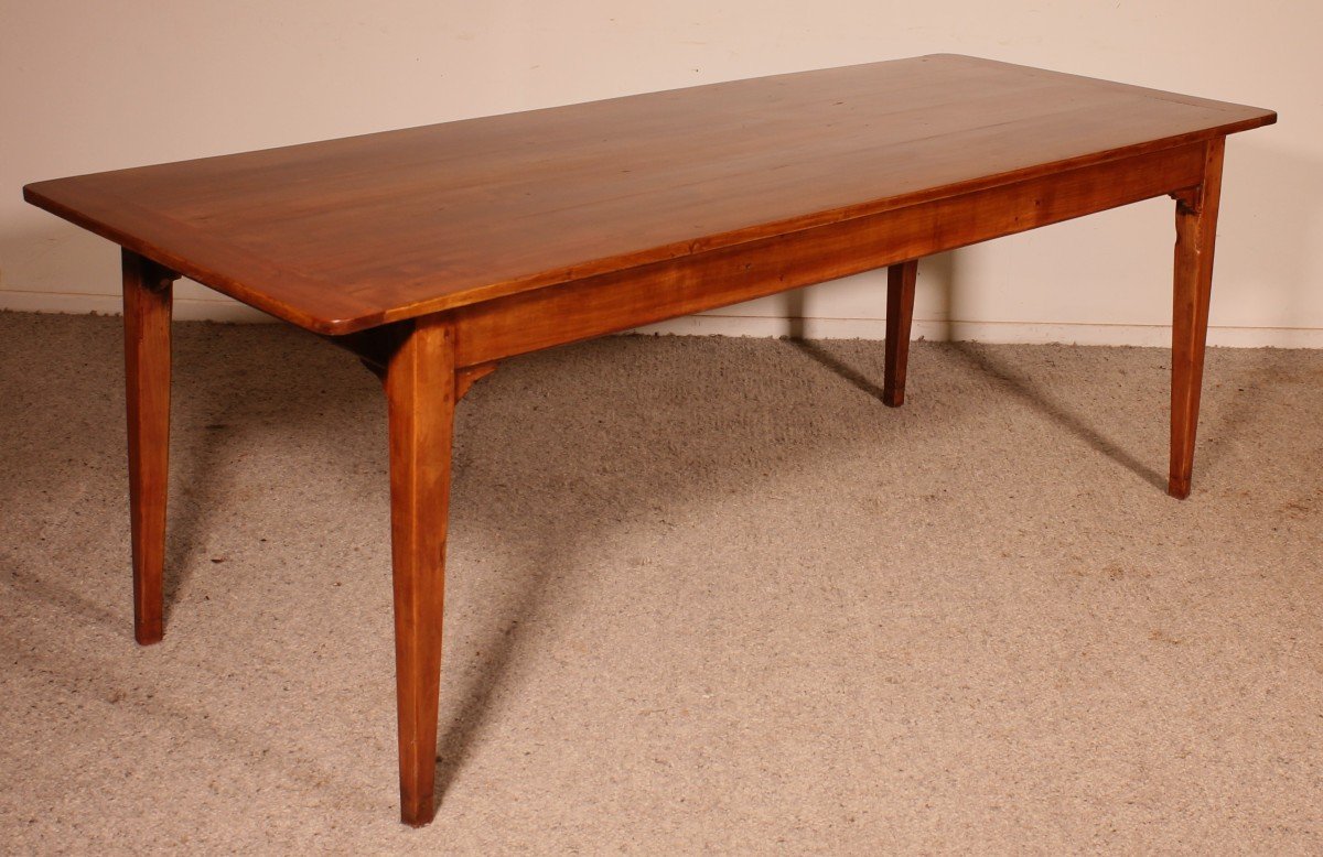 19th Century Cherry Wood Refectory Table-photo-2