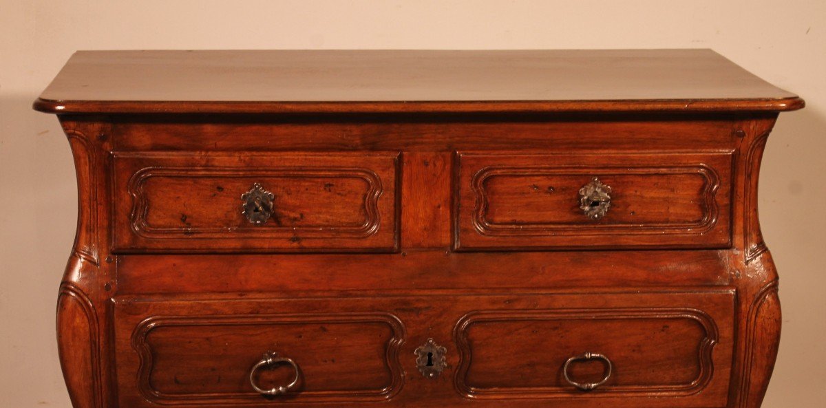 Small Walnut Chest Of Drawers Called Tombeau Commode - 18th Century-photo-2