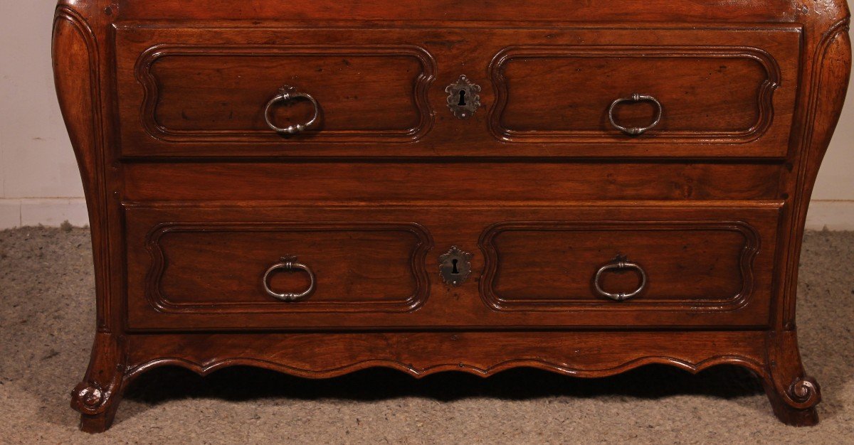 Small Walnut Chest Of Drawers Called Tombeau Commode - 18th Century-photo-3