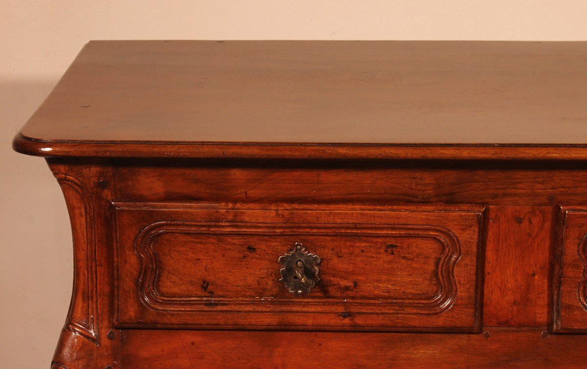 Small Walnut Chest Of Drawers Called Tombeau Commode - 18th Century-photo-4