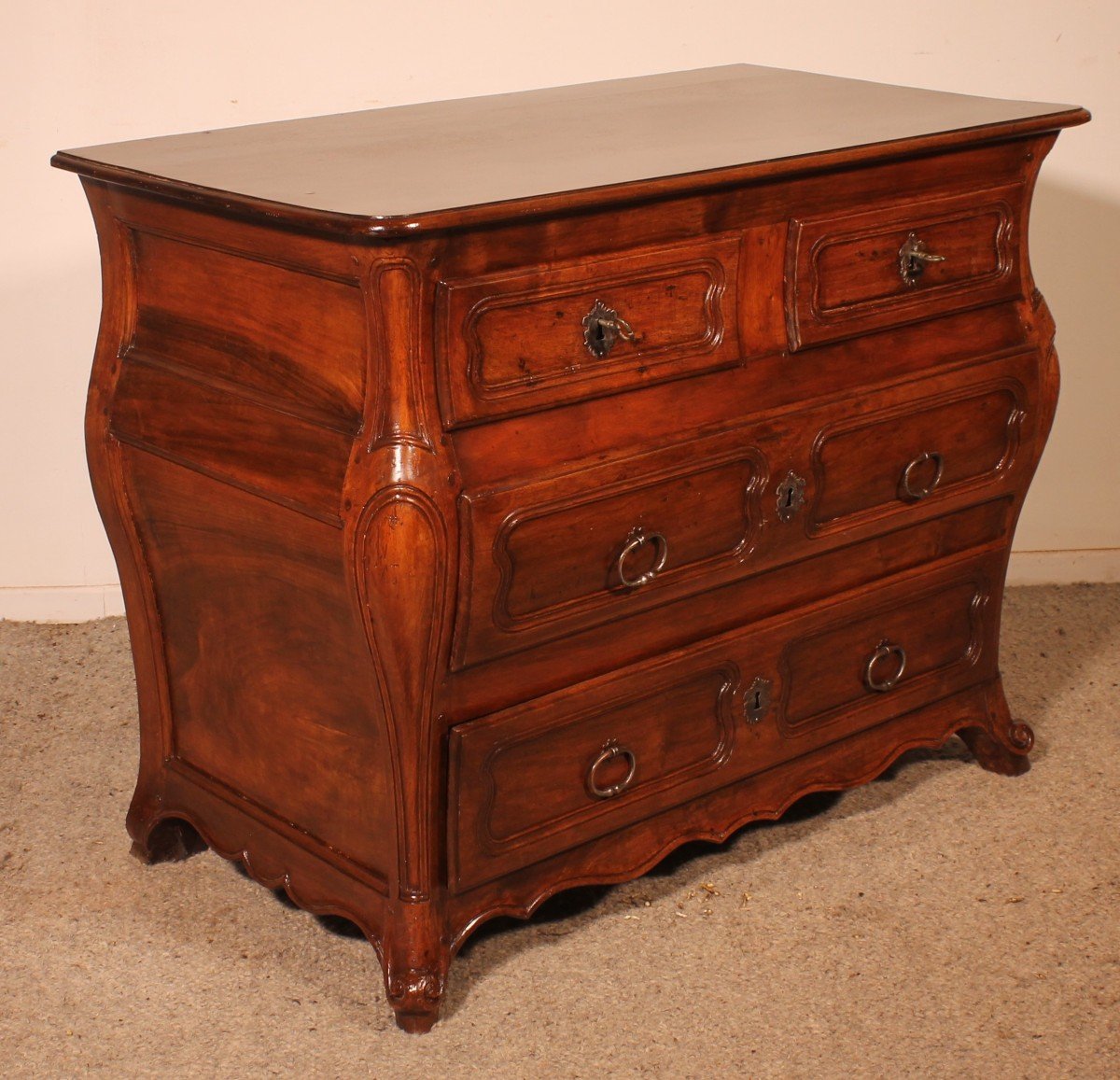 Small Walnut Chest Of Drawers Called Tombeau Commode - 18th Century-photo-1