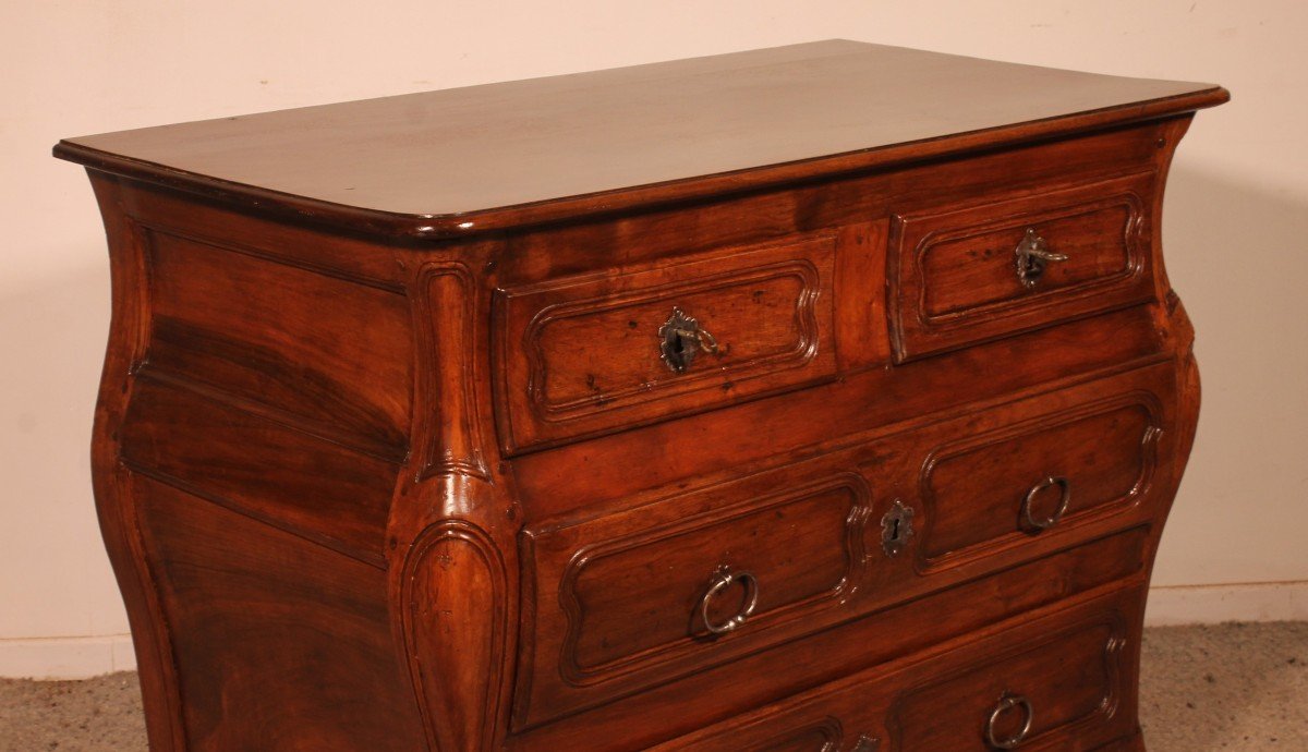 Small Walnut Chest Of Drawers Called Tombeau Commode - 18th Century-photo-2