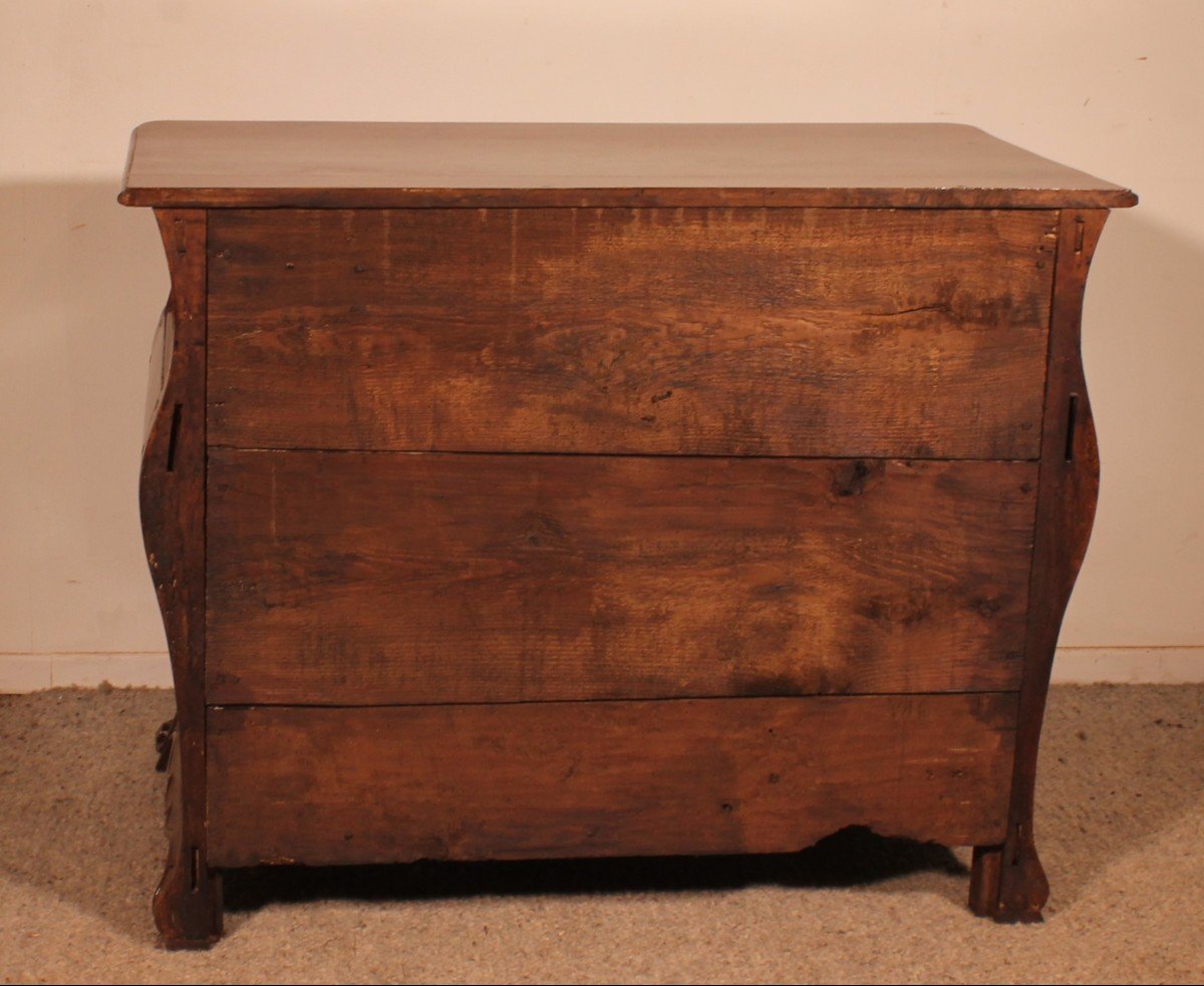 Small Walnut Chest Of Drawers Called Tombeau Commode - 18th Century-photo-4