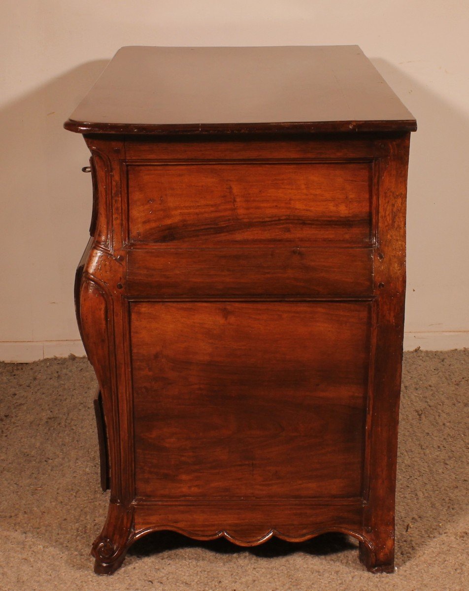 Small Walnut Chest Of Drawers Called Tombeau Commode - 18th Century-photo-5