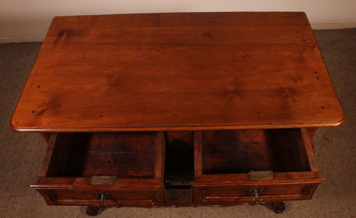 Small Walnut Chest Of Drawers Called Tombeau Commode - 18th Century-photo-8