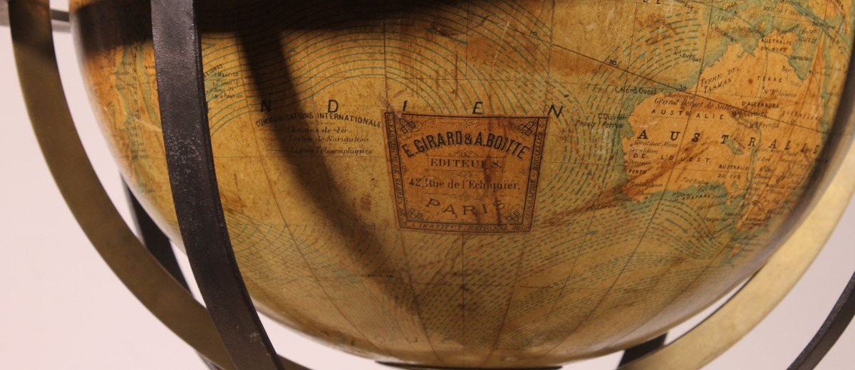 Terrestrial Globe By E. Girard And Boite  Paris - 19th Century-photo-3