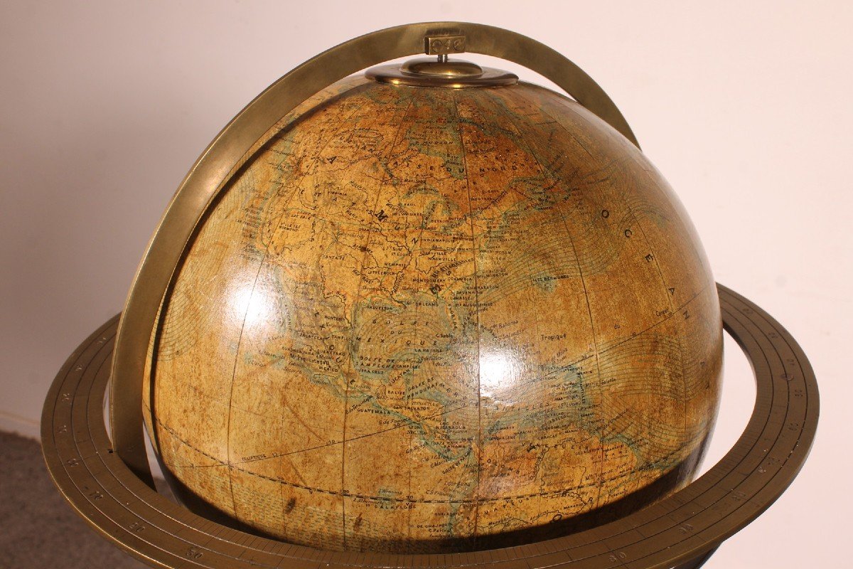 Terrestrial Globe By E. Girard And Boite  Paris - 19th Century-photo-2