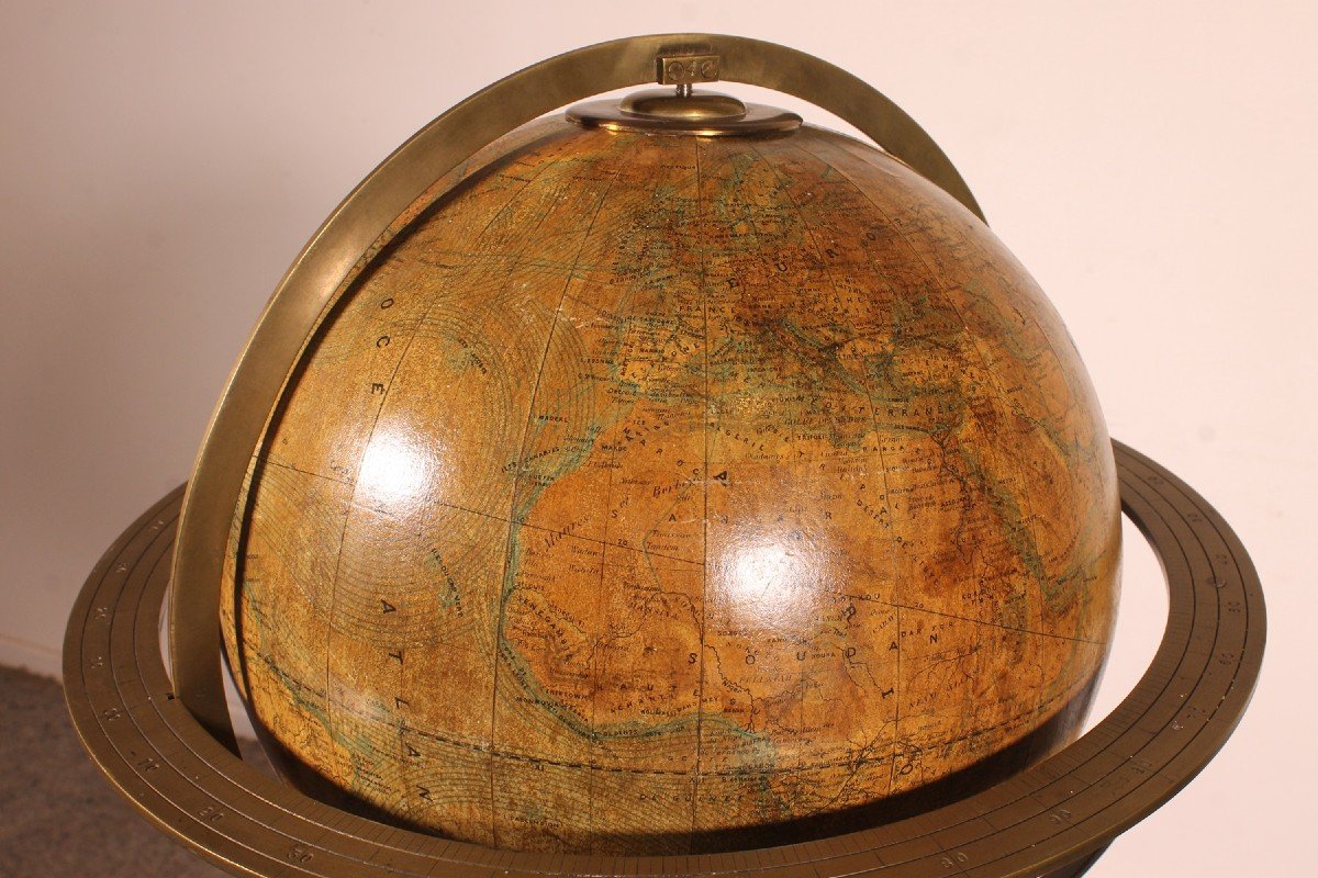 Terrestrial Globe By E. Girard And Boite  Paris - 19th Century-photo-3