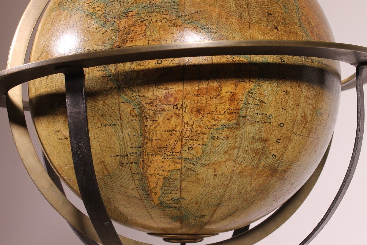 Terrestrial Globe By E. Girard And Boite  Paris - 19th Century-photo-7