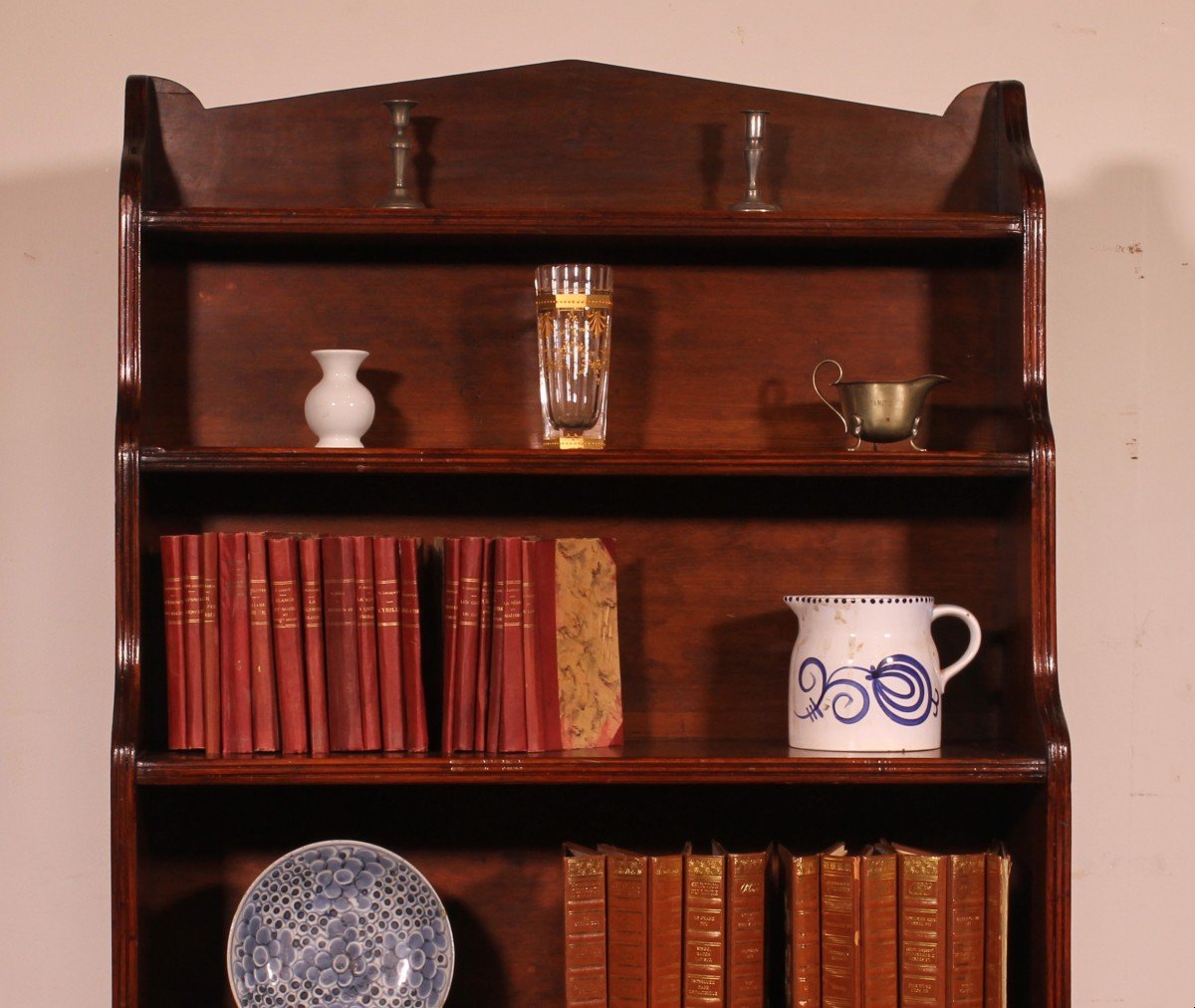 19th Century Mahogany Waterfall Bookcase-photo-1