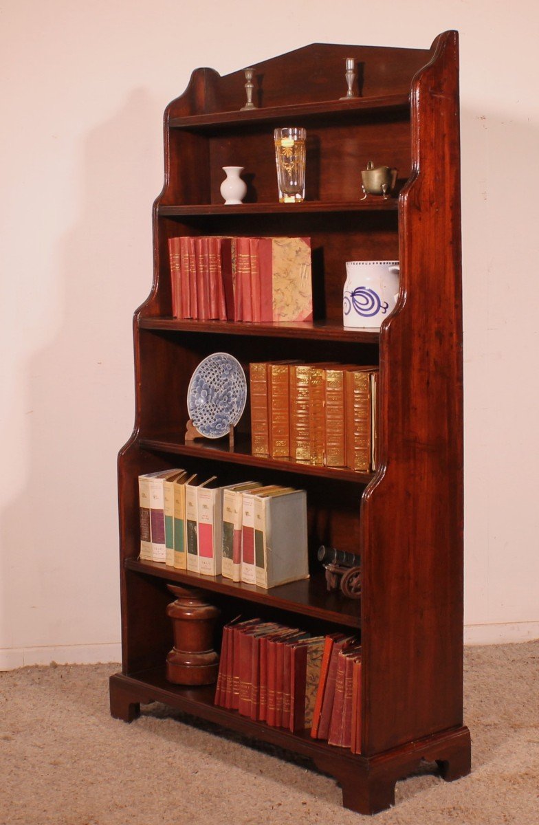 19th Century Mahogany Waterfall Bookcase-photo-6