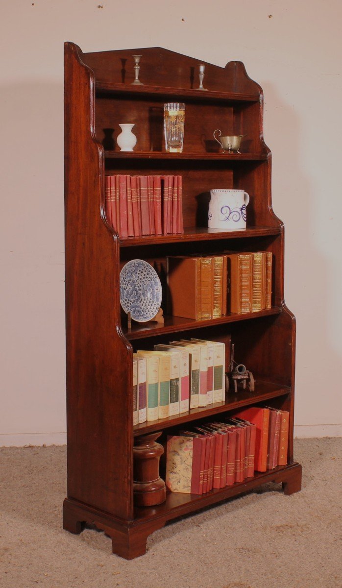 19th Century Mahogany Waterfall Bookcase