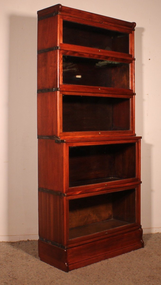 Bookcase Called Stacking Bookcase In Mahogany Of 5 Elements With Extension From Globe Wernicke-photo-2