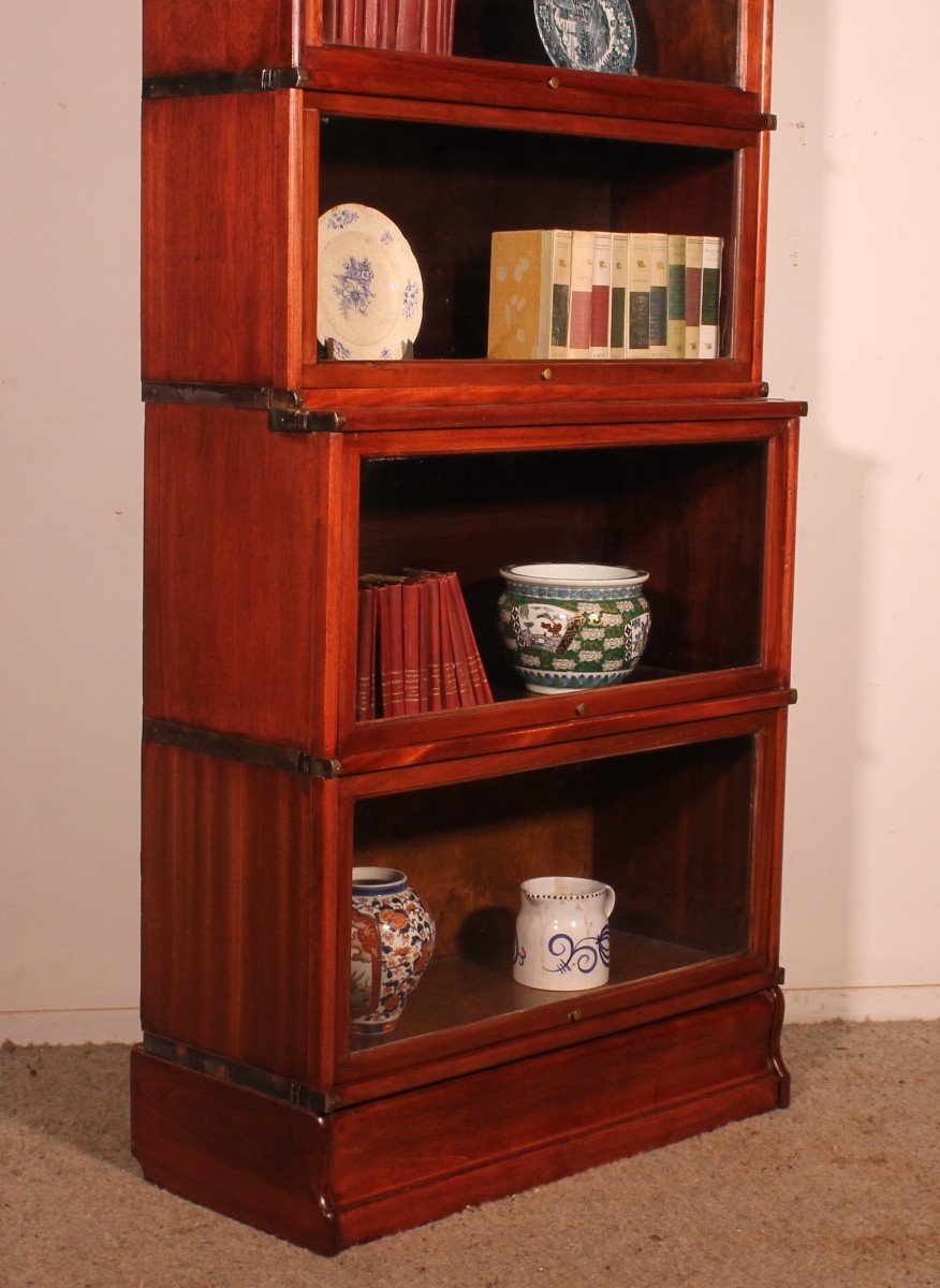 Bookcase Called Stacking Bookcase In Mahogany Of 5 Elements With Extension From Globe Wernicke-photo-3