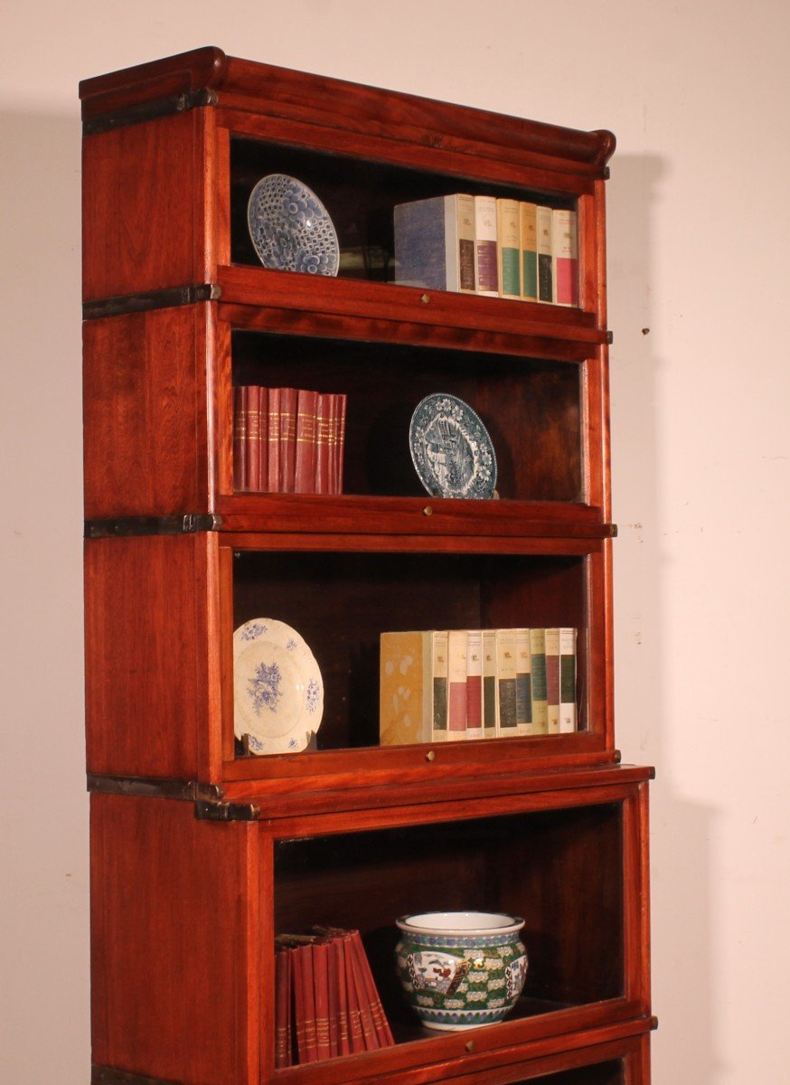 Bookcase Called Stacking Bookcase In Mahogany Of 5 Elements With Extension From Globe Wernicke-photo-4