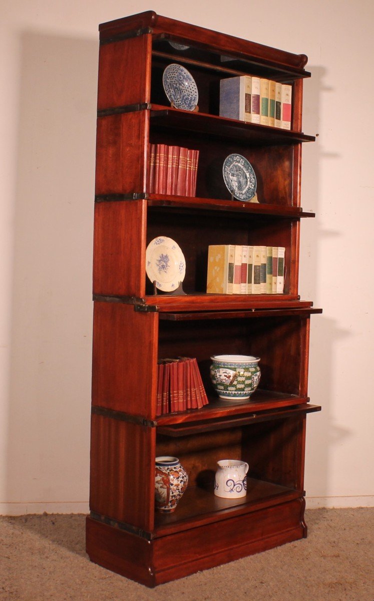 Bookcase Called Stacking Bookcase In Mahogany Of 5 Elements With Extension From Globe Wernicke-photo-1