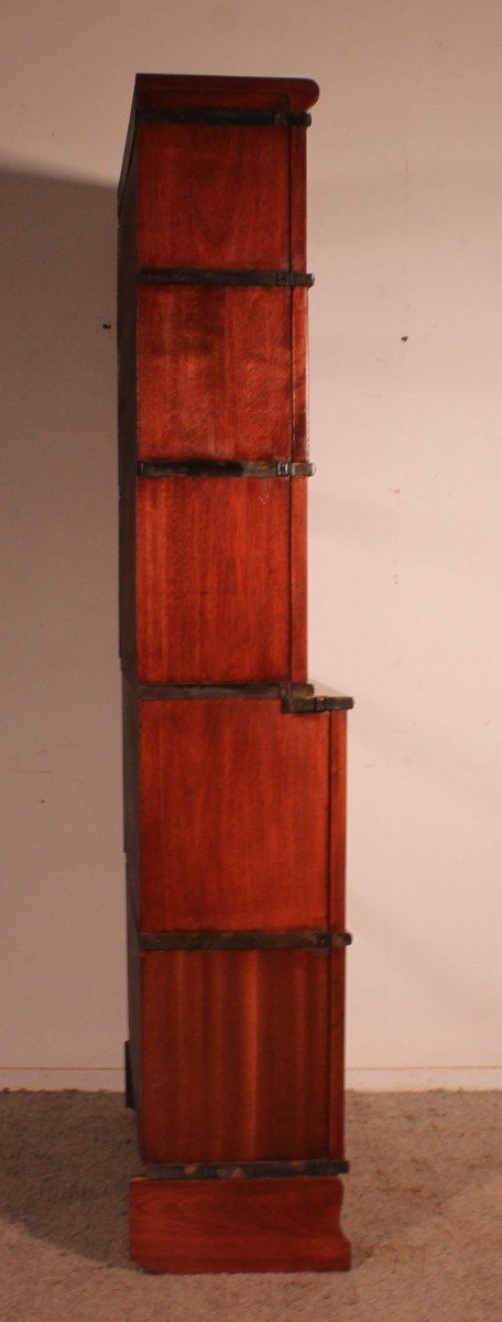 Bookcase Called Stacking Bookcase In Mahogany Of 5 Elements With Extension From Globe Wernicke-photo-3