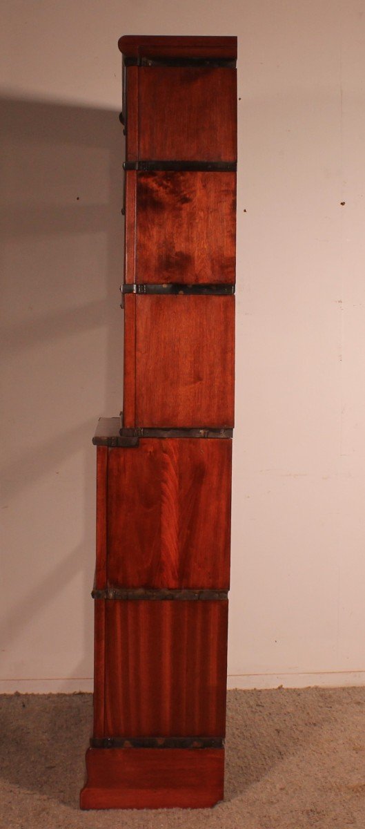 Bookcase Called Stacking Bookcase In Mahogany Of 5 Elements With Extension From Globe Wernicke-photo-4