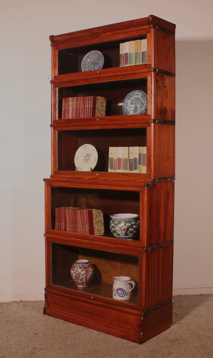 Bookcase Called Stacking Bookcase In Mahogany Of 5 Elements With Extension From Globe Wernicke-photo-5