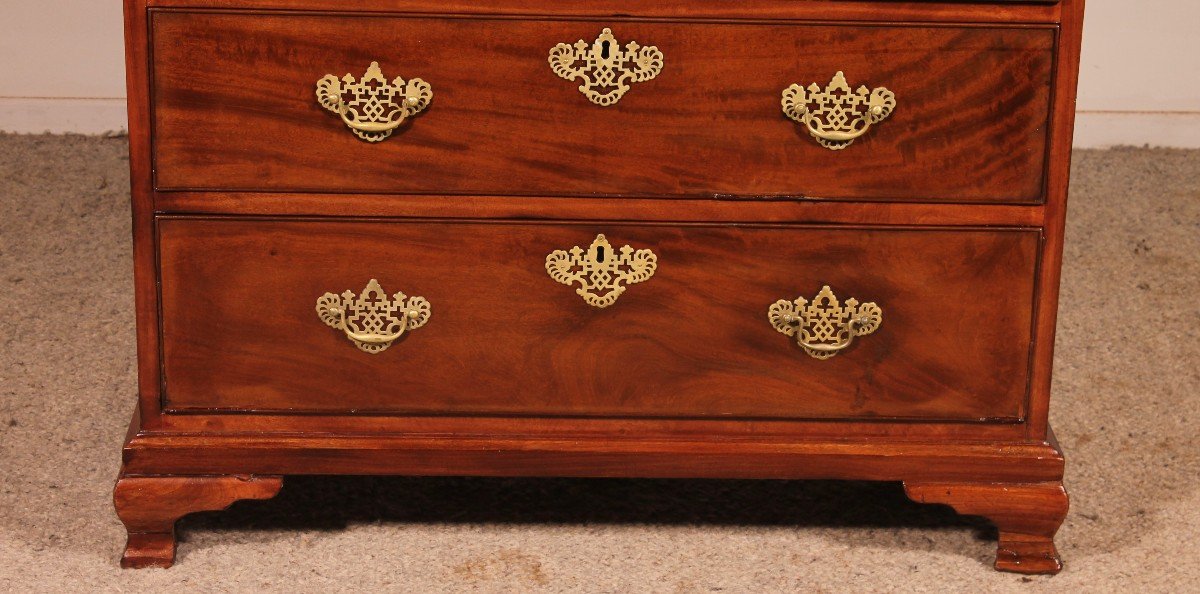 George III Mahogany Chest Of Drawers - 18th Century-photo-3