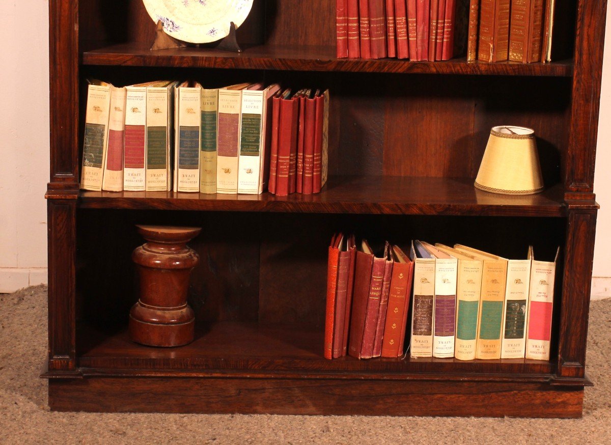 19th Century Rosewood Open Bookcase With Breakfront-photo-2