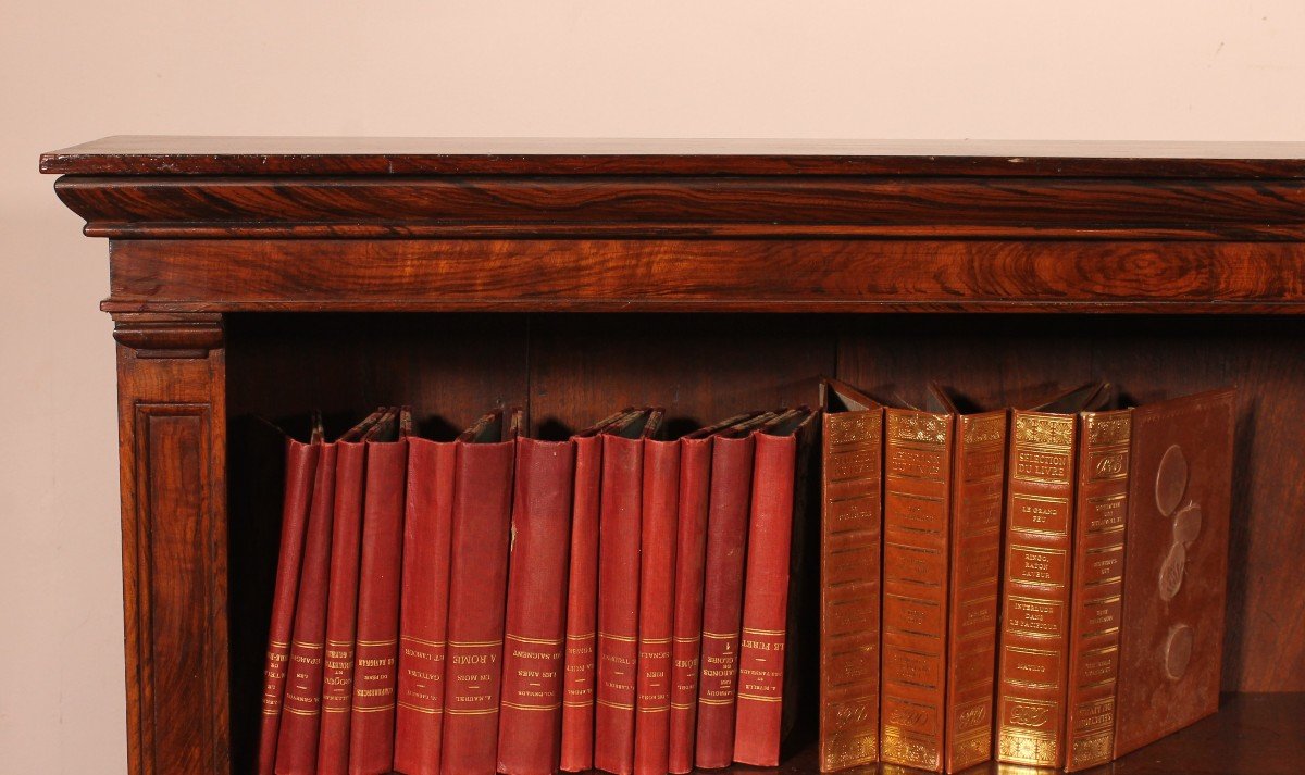 19th Century Rosewood Open Bookcase With Breakfront-photo-4