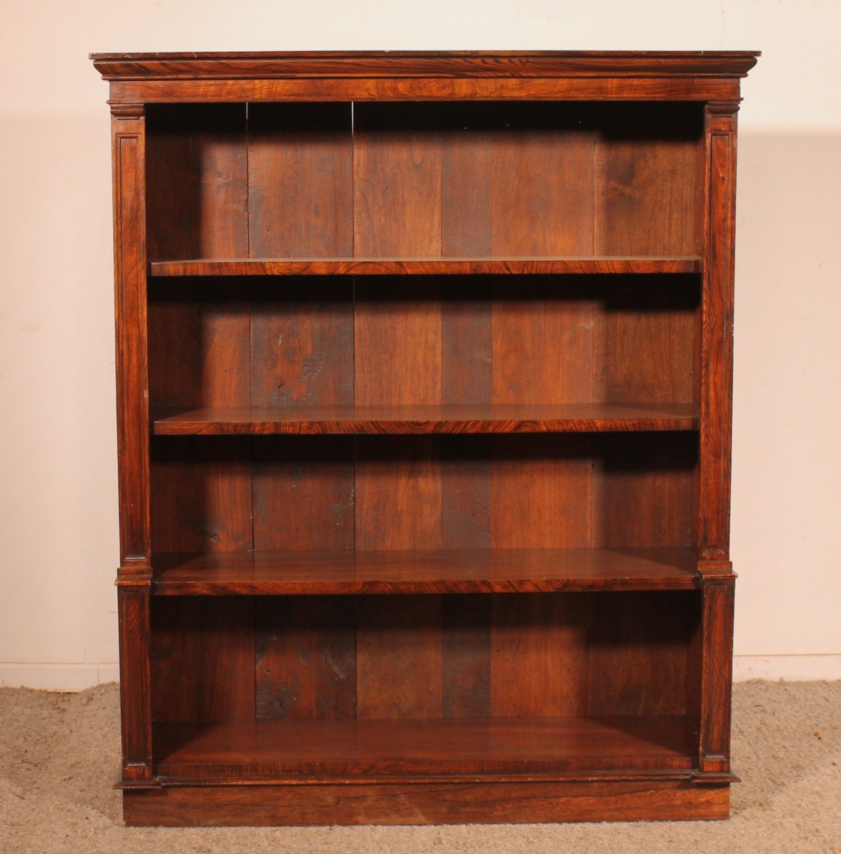 19th Century Rosewood Open Bookcase With Breakfront-photo-1