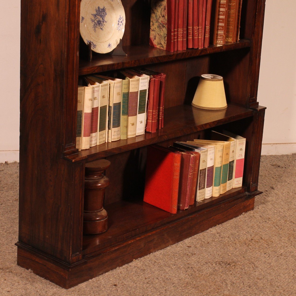 19th Century Rosewood Open Bookcase With Breakfront-photo-3